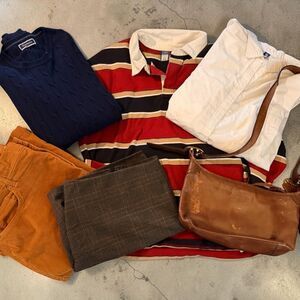 Plus Size Fall Preppy Capsule Wardrobe Bundle 18W/2X/XXL + Vintage Coach Bag